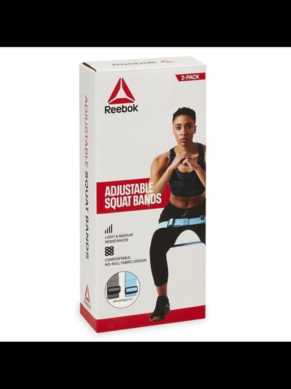 Reebok Adjustable Squat Bands 2 Pk - Light/Medium Resistance Trainers New in Box